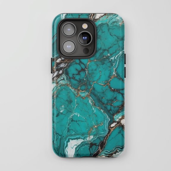 Turquoise Marble For All iPhone Series Tough Phone Case Abstract