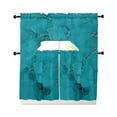 thumbnail image 1 of Turquoise Marble Kitchen Curtains Sets 24 Inch Length with Valance, Minimalist Abstract Golden Fluid Art Swag Valances and Tiers Curtain Set Drapes Swag Curtains for Living Room, Bathroom, Bedroom, 1 of 6