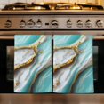 thumbnail image 1 of Turquoise Marble Kitchen Towels Set of 4, Modern Abstract Gold Stripes Art Absorbent Dish Towels for Kitchen, Microfiber Hand Towel, Quick Drying Tea Towel for Cleaning Decorative Dishcloths, 1 of 7