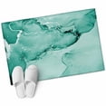 thumbnail image 1 of Turquoise Marble Large Area Rugs for Bedroom Living Room, Soft Non Slip Carpet Bedside Rug, Nature Marble Stone Ripple Modern Art Rectangular Floor Cover Kitchen Accent Rug 2'x3' for Office, 1 of 9