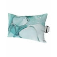 thumbnail image 1 of Turquoise Marble Outdoor Head Resting Pillows with Insert Abstract Modern 1 Pack Waterproof Lumbar Pillows with Adjustable Elastic Strap for Patio Recliner Chaise Beach Chair, 12"x20", 1 of 4