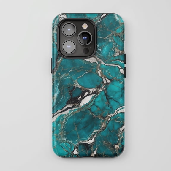 Turquoise Marble Pattern for All iPhone Series Tough Phone Case