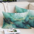 thumbnail image 1 of Turquoise Marble Pillow Protectors with Zipper Standard Size, Ink Painting Modern Abstract Aesthetics Soft Brushed Microfiber Breathable Throw Pillow Covers, Pillowcase for Couch Sofa Bedroom 20"x26", 1 of 9