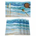 thumbnail image 1 of Turquoise Marble Placemats Set of 8, Abstract Ocean Waves Gold Stripes Modern Non-Slip Place Mats Washable Table Mats for Kitchen Dining Table Decorations Indoor/Outdoor, 1 of 9