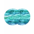 thumbnail image 1 of Turquoise Marble Round Placemats Set of 2 for Dinning Tables,Heat-proof Braided Table Mats 15 Inch,Gradient Abstract Sea Waves Bubble Washable Place Mat for Kitchen Restaurant Party Table Decor, 1 of 9