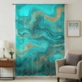 thumbnail image 1 of Turquoise Marble Sheer Curtains 45 Inches Long, Farmhouse Modern Abstract Aesthetic Light Filering Curtains, Breathable Simi Curtain Privacy Drapes for Kitchen Bathroom Small Window Treatment, 1 of 9