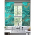 thumbnail image 1 of Turquoise Marble Sheer Curtains for Living Room Bedroom Farmhouse Modern Abstract Aesthetic Sheer Curtains 63 Inch Long 2 Panels Set Light Filtering Curtain Window Treatments Drapes for Dining Room, 1 of 6