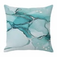 thumbnail image 1 of Turquoise Marble Throw Pillow Cover Abstract Modern Cotton Linen Cushion Cover Throw Pillow Case with Invisible Zipper for Couch Sofa Bed Chair Car 18x18 Inch, 1 of 14