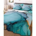 thumbnail image 1 of Turquoise Marble Twin Size Down Alternative Comforter, Lightweight Comforter Quilt Bedding Set with Pillow Shams Abstract Green Modern Luxury Cracks All Seasons Bed Comforter Duvet Insert 68"x86", 1 of 7