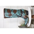 thumbnail image 1 of Turquoise Maroon Floral Scroll Lace Damask Cowboy Boot Vase Planter Figurine 12", 1 of 5