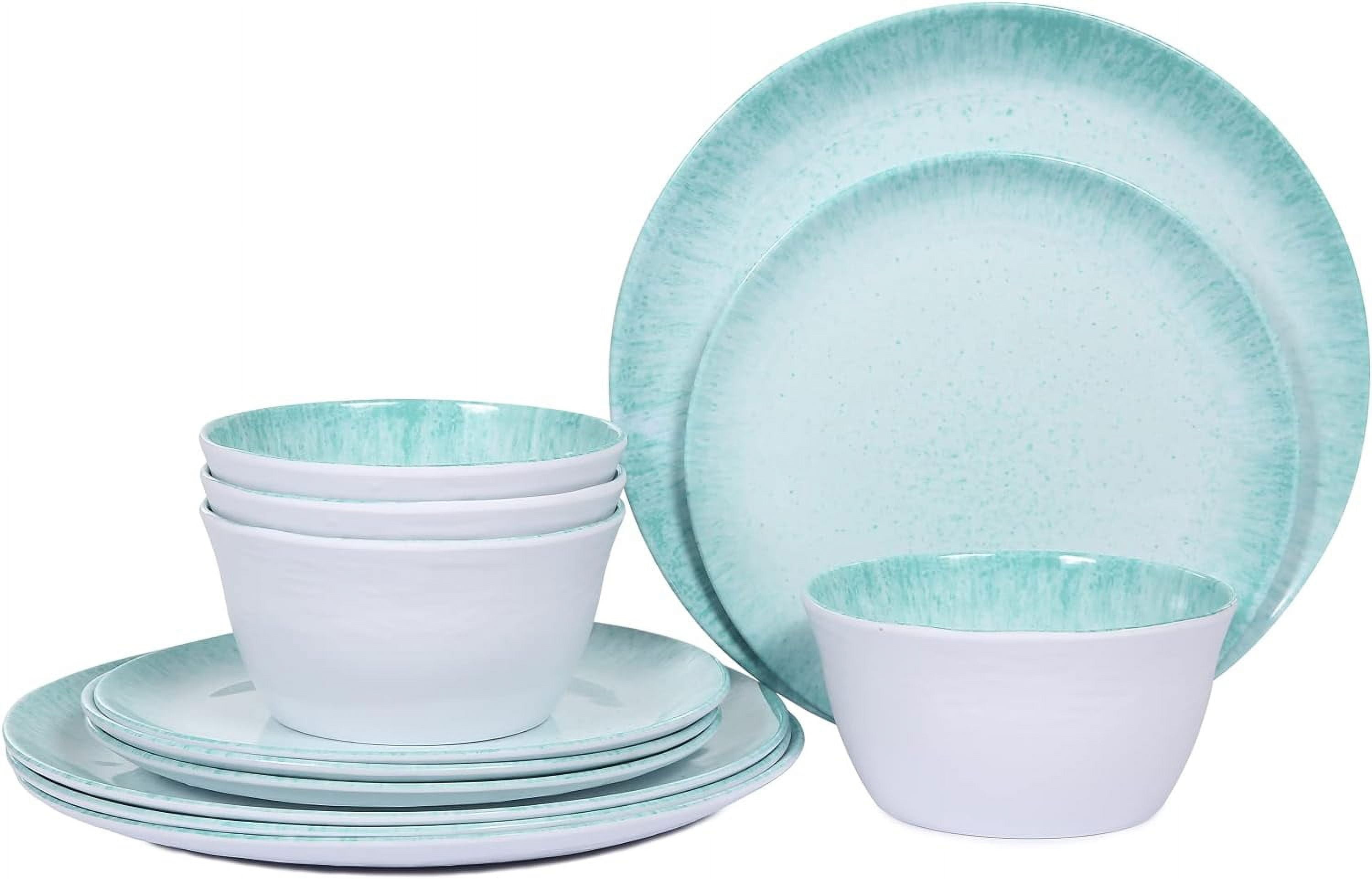 Turquoise Melamine 12-Piece Dinnerware Set - Service for 4