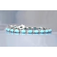 thumbnail image 1 of Turquoise & Moissanite Chain Tennis Bracelet,Silver Gold Bridal Anniversary Gifts For Mother,women, 1 of 5