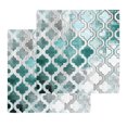 thumbnail image 1 of Turquoise Morocco Kitchen Dish Towels for Drying Dishes Set of 2, Grey Ombre Retro Mottled Painting Art Waffle Weave Microfiber Hand Tea Bathroom Towels Quick Dry & Absorbent Towel 12x12, 1 of 7