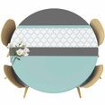 thumbnail image 1 of Turquoise Morocco Round Tablecloth, Fitted Table Cover with Elastic for 55"-60" Round Tables, Geometric Grey Stripes Modern Table Cloth Outdoor Indoor Dinning Party Waterproof Tablecloths, 1 of 7