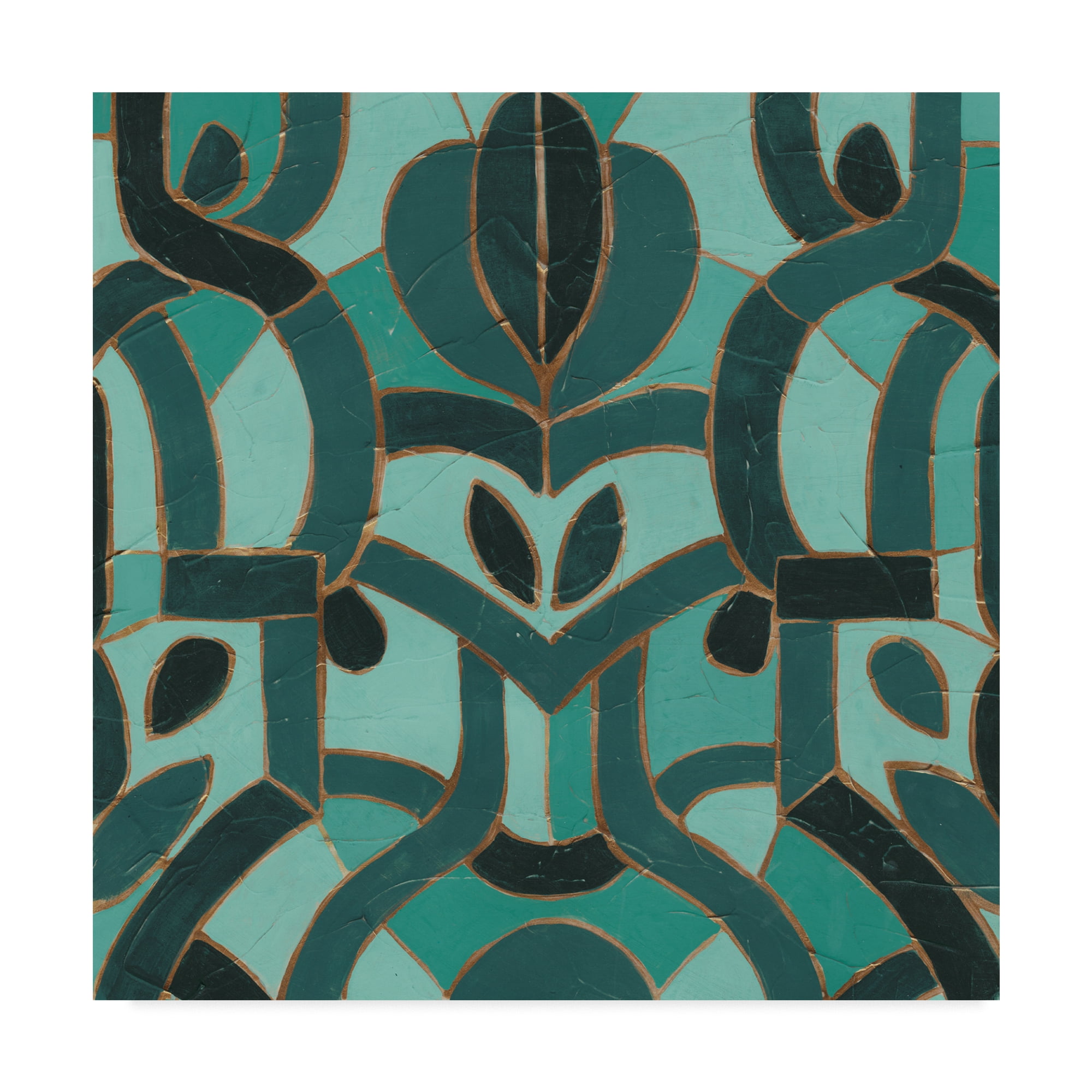 Turquoise Mosaic I' Canvas Art by June Erica Vess