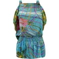 thumbnail image 1 of Turquoise Multicolor Cold Shoulder Chiffon Top Size Small, 1 of 2