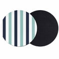 thumbnail image 1 of Turquoise Navy Blue Striped Coasters Set of 2, Farmhouse Stripe Art Absorbent Coasters for Drinks, Coaster for Bar Office Dining Coffee Table Accessories Decor, Non Slip Round Desk Coaster, 1 of 9