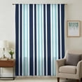 thumbnail image 1 of Turquoise Navy Blue Striped Sheer Curtains 63 Inches Long, Modern Minimalist Ombre Lines Light Filering Curtains, Breathable Simi Curtain Privacy Drapes for Living Room Bedroom Window Treatment, 1 of 9