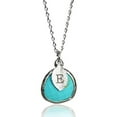 thumbnail image 1 of Turquoise Necklace, December Birthstone Necklace, Bridesmaid Necklace, Turquoise Birthstone Necklace, Custom Initial Necklace, Gift for Her - 16" Gold Plated - Leaf Initial J, 1 of 5