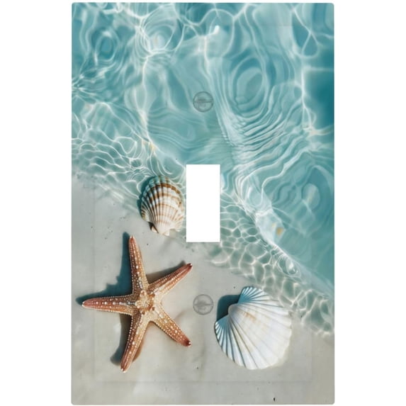 Turquoise Ocean Starfish Shells Coastal Beach Print Decorative Light ...
