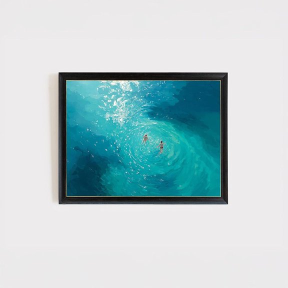 Turquoise Ocean View Print – Summer Coastal Art Unframed Paper Print