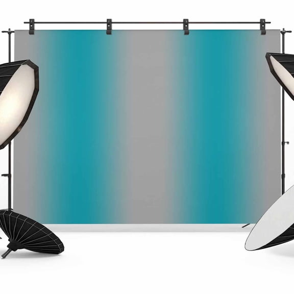 Turquoise Ombre Backdrop for Photography, Fabric Photo Background Backdrop, Grey Modern Art Farmhouse Photo Booth Background for Portrait Photoshoot Video Wedding Studio Decoration Banner 7x5ft