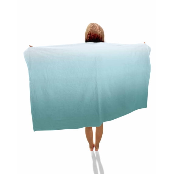 Turquoise Ombre Beach Towels Oversized Super Absorbent, Teal White Gradient Modern Abstract Art Lightweight Bath Towel Quick Dry Sets For Bathroom/Pool/Rv Camping/Beach Play/Gym Room/Picnic 30"x60"