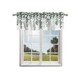 thumbnail image 1 of Turquoise Ombre Botanical Kitchen Curtain Valances for Windows Farmhouse Short Curtains, Watercolor Pastoral Leaf Rod Pocket Valance Curtain for Bedroom Cafe Living Room 42"x18", 1 of 8