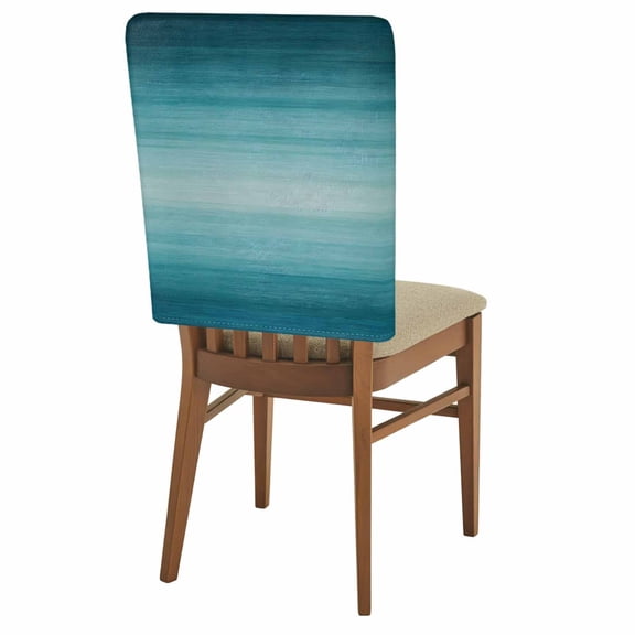 Turquoise Ombre Chair Back Covers Set of 2, Modern Abstract Art Gradient Removable Dining Seat Cover Washable Kitchen Chair Slipcovers Protective for Party Festival Decoration 19x20in