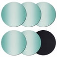 thumbnail image 1 of Turquoise Ombre Coasters Set of 6, Modern Gradient Abstract Art Absorbent Coasters for Drinks, Coaster for Bar Office Dining Coffee Table Accessories Decor, Non Slip Round Desk Coaster, 1 of 9