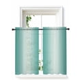 thumbnail image 1 of Turquoise Ombre Curtains 54 Inch Length, Sheer Curtains for Bedroom Living Room Window Modern Gradient Abstract Art Rod Pocket Voile Drapes Kitchen Curtains Small Half Window 42"x54" 2 Panels, 1 of 6