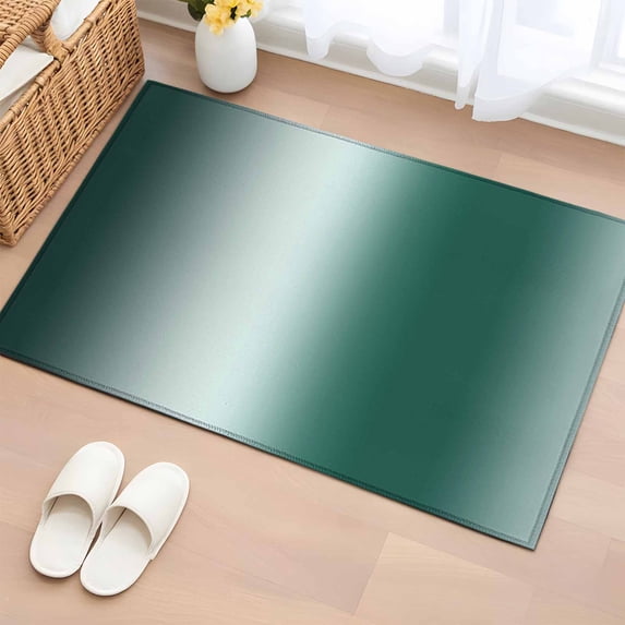 Turquoise Ombre Entryway Rug 2'x3' Non Slip Front Door Mats, Abstract Modern Art Aesthetics Entrance Rugs Indoor Outdoor Carpet, Washable Floor Mats Small Area Rug for Bedroom Kitchen