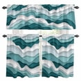 thumbnail image 1 of Turquoise Ombre Kitchen Curtains Sets for Windows 36 Inch Length, Modern Geometric Moire Abstract Art Rod Pocket Window Treatments Tier Curtains and Valances Set for Bedroom/Bathroom, 1 of 8