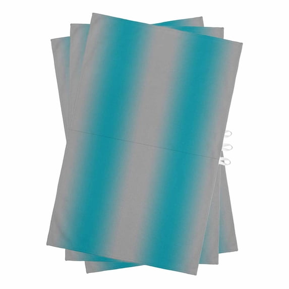 Turquoise Ombre Kitchen Towels Set of 3, Water Absorbent Dish Towel, Grey Modern Art Farmhouse Decorative Hand Towels - Quick Drying Cloth for Cooking Baking, 18x28 Inch