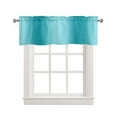 thumbnail image 1 of Turquoise Ombre Kitchen Valances for Windows Farmhouse Linen Window Valance Curtain for Living Room Window Treatment Modern Abstract Art Valance Rod Pocket Topper Drape, 42 x 12 Inch, 1 of 6