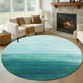 thumbnail image 1 of Turquoise Ombre Large Round Rug 8 FT, Non Slip Living Room Area Carpet, Modern Abstract Art Ocean Oil Painting Washable Soft Circle Rug Non-Shedding Floor Carpet for Bedroom Office Dining Room, 1 of 9