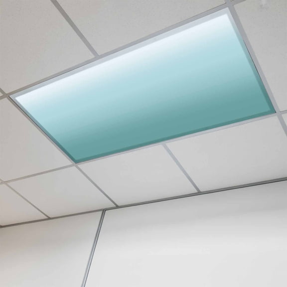 Turquoise Ombre Magnetic Fluorescent Light Covers for Ceiling Lights 2x4Ft, Teal White Gradient Modern Abstract Art Office Classroom Kitchen Drop Ceiling Light Covers Filters Shade Panel 1 Pack