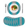 thumbnail image 1 of Turquoise Ombre Round 15 Inch Placemats Set of 8, Grey Modern Art Farmhouse HeatResistant Non Slip Place Mats for Dining Table, Wipeable Braided Kitchen Table Mats for Housewarming, 1 of 9