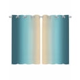 thumbnail image 1 of Turquoise Ombre Sheer Curtains 39 Inch Length 2 Panels Set for Living Room/Bedroom, Modern Yellow Gradient Farmhouse Art Kitchen Curtains Grommet Semi-Sheer Curtains Window Treatments 27.5"x39"x2, 1 of 7