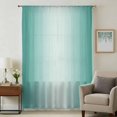 thumbnail image 1 of Turquoise Ombre Sheer Curtains 54 Inches Long, Modern Gradient Abstract Art Light Filering Curtains, Breathable Simi Curtain Privacy Drapes for Kitchen Bathroom Nursery Small Window Treatment, 1 of 9
