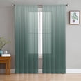 thumbnail image 1 of Turquoise Ombre Sheer Curtains 63 Inches Length 2 Panels Set, Window Sheer Curtains for Living Room/Bedroom, Modern Teal Abstract Art Aesthetics Light Filtering Rod Pocket Curtain 52'' x 63'' x 2, 1 of 7