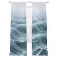 thumbnail image 1 of Turquoise Ombre Sheer Curtains for Living Room Bedroom, Light-filtering Sheer Curtain, Modern Abstract Watercolor Art Rod Pocket Voile Window Treatment Drapes, 52’’Wx84’’L, 2 Panels Set, 1 of 7