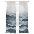 thumbnail image 1 of Turquoise Ombre Sheer Curtains for Living Room Bedroom, Light-filtering Sheer Curtain, Modern Moire Geometric Abstract Art Rod Pocket Voile Window Treatment Drapes, 52’’Wx84’’L, 2 Panels Set, 1 of 7
