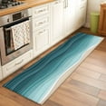 thumbnail image 1 of Turquoise Ombre Stripe Area Rugs 2x6 for Kitchen Runner Rug, Summer Beach Abstract Waves Moires Non Slip Washable Rug Runner, Low Pile Indoor Floor Carpet Mat Bathroom Rugs for Bedroom, Kids Room, 1 of 9