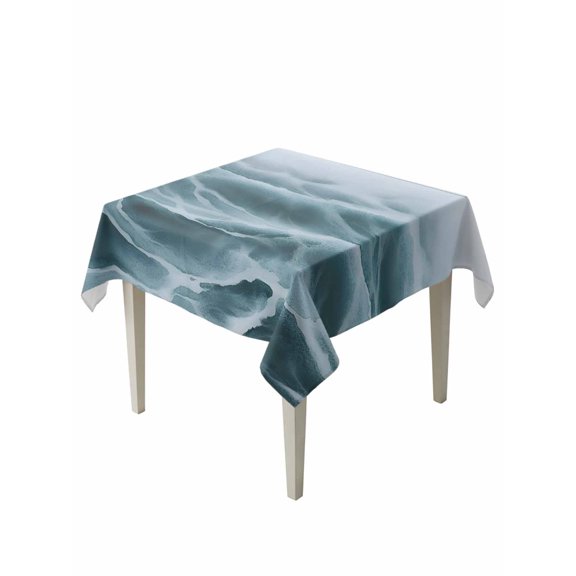 Turquoise Ombre Table Cloth 54x54 Inch Square, Modern Abstract Watercolor Art Waterproof Tablecloth Washable Table Cover for Party Picnic Dinner Decor