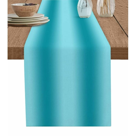 Turquoise Ombre Table Runner Modern Abstract Art Tablerunners 13 x 48 Inch, Table Decorations Tabletop Scarf for Summer Gathering Holiday Farmhouse Kitchen Dining Decor