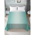 thumbnail image 1 of Turquoise Ombre Twim XL Size Flat Sheet, Wrinkleproof & Fadeproof Cooling Flat Bed Sheet Only, Modern Gradient Abstract Art Breathable Soft Bedding Top Sheets 66 x 102 Inches, 1 of 8