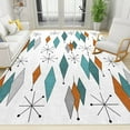 thumbnail image 1 of Turquoise Orange Gray Geometric Print Area Rugs, Medieval Abstract Art Style Indoor Non-Slip Kids Rugs, Machine Washable Breathable Durable Carpet For Front Entrance Floor Decor 4x6ft, 1 of 6