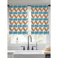 thumbnail image 1 of Turquoise Orange Sheer Curtains 54 Inches Long 2 Panels Geometric Ripples Abstract Art Light Filtering Semi Sheer Window Curtains Drapes for Bedroom Living Room 52"x54"&nbsp;2&nbsp;&nbsp;Panels, 1 of 7