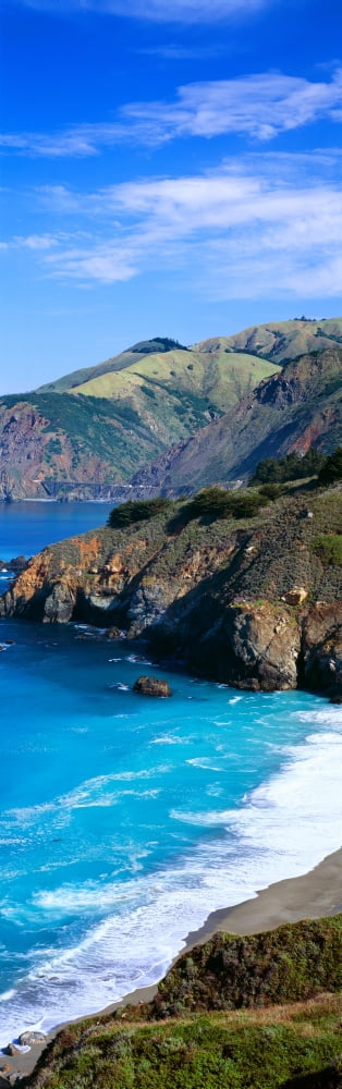 Turquoise Pacific waters California Canvas Art - Panoramic Images (27 x 9)